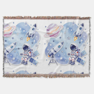 Blue little astronaut cozy Blanket for New Home