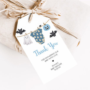 Blue Little Boo Clothesline Baby Shower Favour Tag