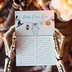 Blue Little Boo Halloween Baby Name Race Game