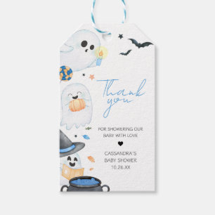 Blue Little Boo Halloween Baby Shower Favour Tags