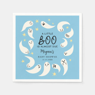 Blue Little Boo Halloween Baby Shower Napkin