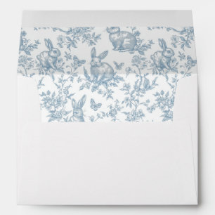 Blue Little Bunny Toile Baby Shower  Envelope