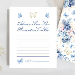 Blue Little Butterfly Advice Baby Shower