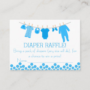 Blue Little Clothes Diaper Raffle Tickets Enclosure Card