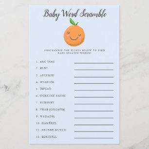 Blue Little Cutie Baby Word Scramble Game