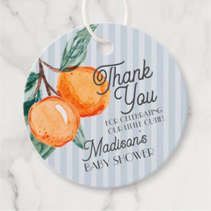 Blue Little Cutie Citrus Baby Shower Favour Tags