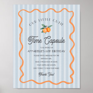 Blue Little Cutie Citrus Birthday Time Capsule Poster