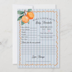 Blue Little Cutie Citrus Shower Advice for Baby Invitation
