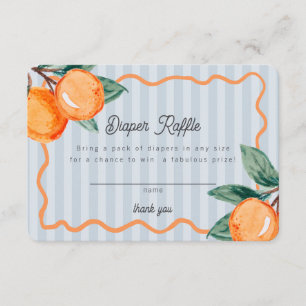 Blue Little Cutie Pastel Citrus Diaper Raffle Enclosure Card