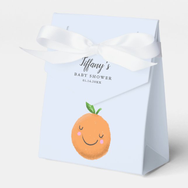 Blue Little Cutie Theme Baby Shower Favour Box (Front Side)