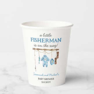 Blue Little Fisherman Baby Shower  Paper Cups