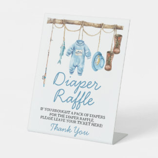 Blue Little Fisherman Diaper Raffle Sign