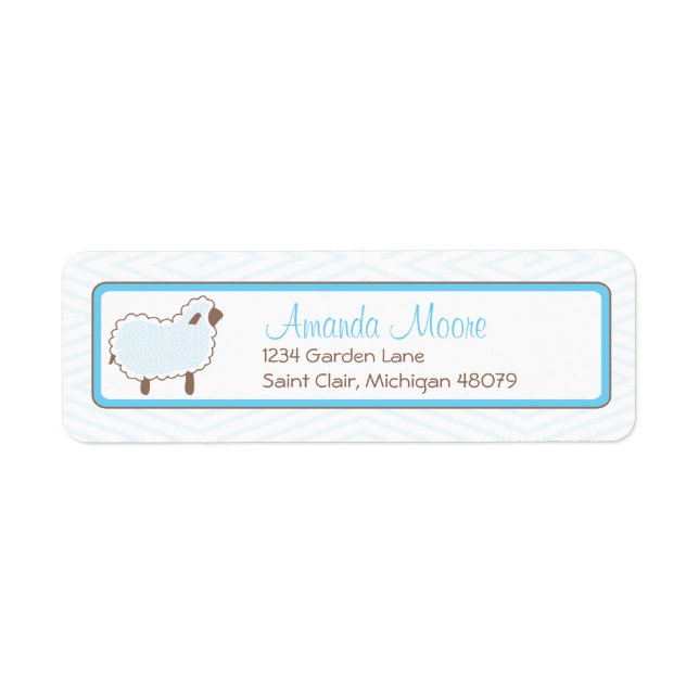 Blue Little Lamb Address Label (Front)