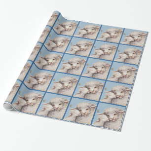 Blue Little Lamb Wrapping Paper