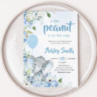 Blue Little Peanut Elephant Baby Shower