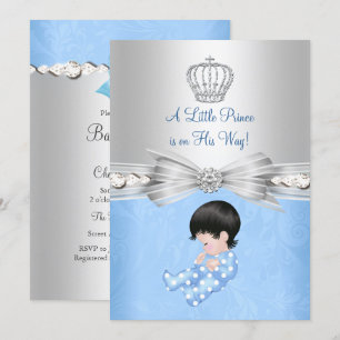 Blue Little Prince Baby Shower Invitation