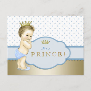 Blue Little Prince Baby Shower Invitation