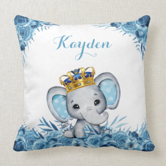 Blue Little Prince Floral Elephant Baby  Cushion