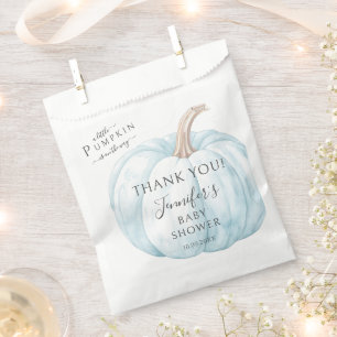 Blue Little Pumpkin Autumn Fall Baby Boy Shower Favour Bags