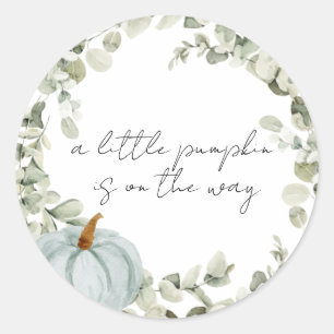 Blue Little Pumpkin Baby Shower Envelope Seal