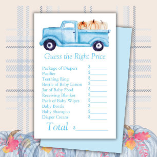 Blue Little Pumpkin Baby Shower Guess Right Price