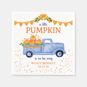 Blue Little Pumpkin Baby Shower Napkins