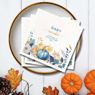 Blue little pumpkin baby sprinkle napkin