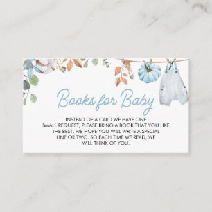 Blue Little Pumpkin Fall Autumn Baby Book for Baby Enclosure Card