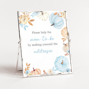 Blue Little Pumpkin Fall Envelope Station Sign