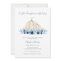 Blue Little Pumpkin is on the Way Boy Baby Shower