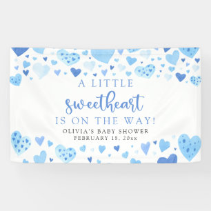 Blue Little Sweetheart Valentine's Day Baby Shower Banner