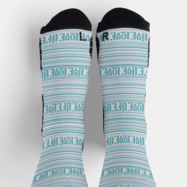 Blue Live Love Life Socks (Top)