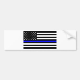 Blue Lives Matter - US Flag Police Thin Blue Line Bumper Sticker