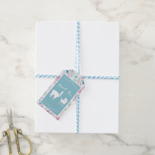 Blue Llama Boy Baby Shower Gift Tags