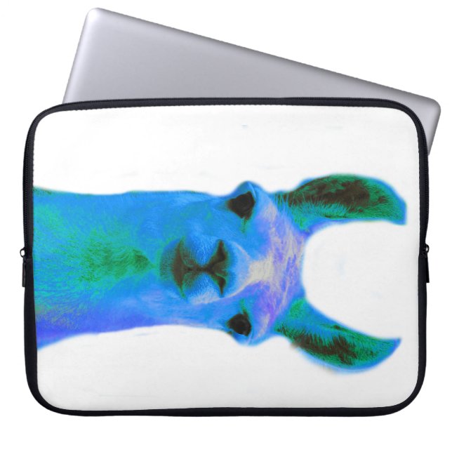 Blue Llama Graphic Laptop Sleeve (Front)