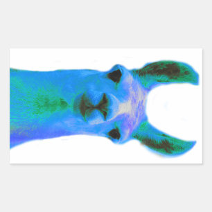 Blue Llama Graphic Rectangular Sticker