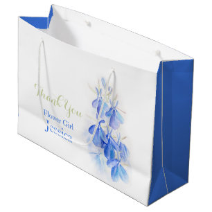 Blue lobelia flowers white blue favour gift bag