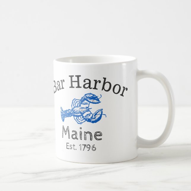 Blue Lobster "Bar Harbour Maine" Coffee Mug (Right)