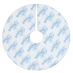 Blue Lobster Brushed Polyester Tree Skirt