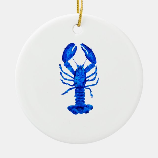 Blue Lobster Ceramic Tree Decoration (Front)