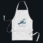 Blue Lobster | Chef Name Standard Apron<br><div class="desc">Personalised Blue Lobster themed aprons for your next Lobster Bake Party or seafood event.  
It features a watercolor styled illustration of a blue lobster and a spot for the chef name.</div>