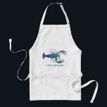 Blue Lobster Custom Name Standard Apron<br><div class="desc">Personalized Blue Lobster themed aprons for your next Lobster Bake Party or seafood event.  
It features a watercolor styled illustration of a blue lobster.</div>