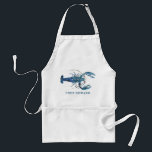 Blue Lobster Custom Name Standard Apron<br><div class="desc">Personalized Blue Lobster themed aprons for your next Lobster Bake Party or seafood event.  
It features a watercolor styled illustration of a blue lobster.</div>