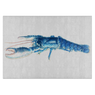 Blue lobster fine art glass cutting board