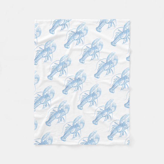 Blue Lobster Fleece Blanket (Front)