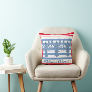 Blue Lobster Ginger Jars Jar French  Cushion
