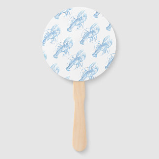 Blue Lobster Hand Fan