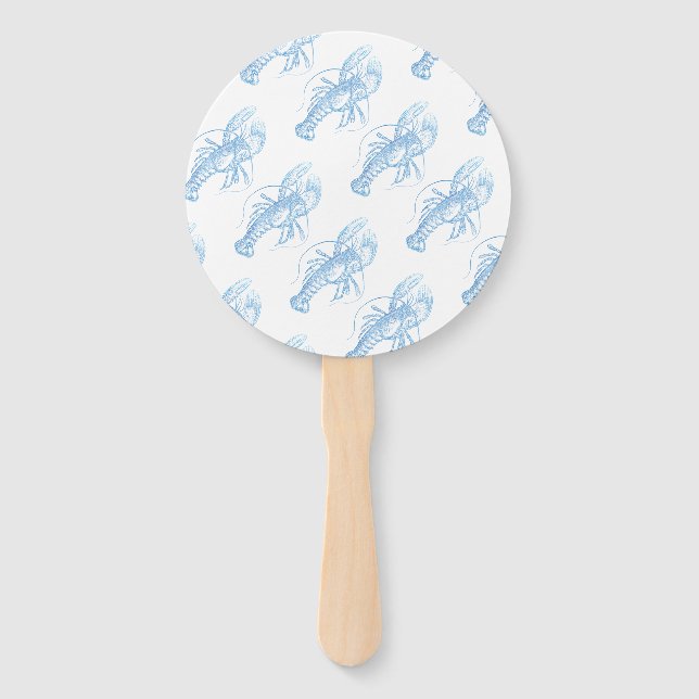 Blue Lobster Hand Fan (Front)