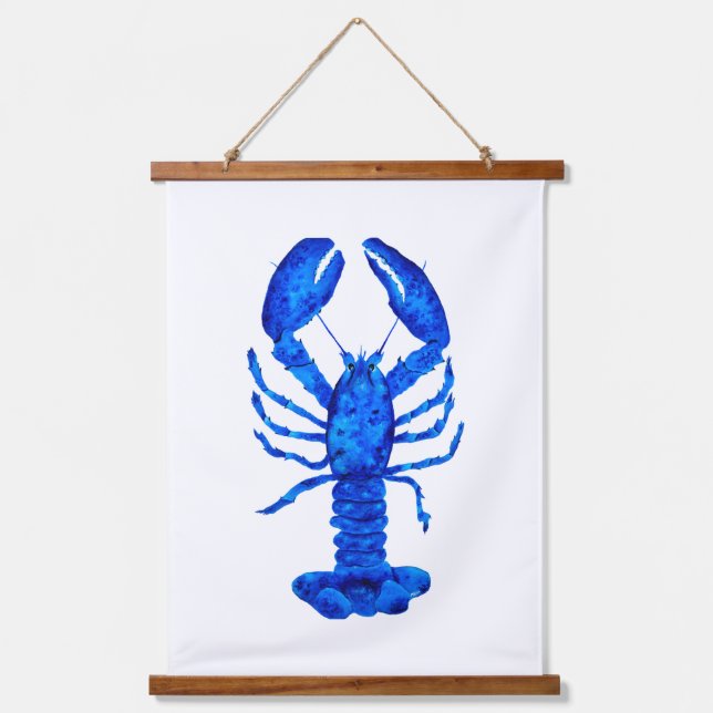 Blue Lobster Hanging Tapestry (Front)