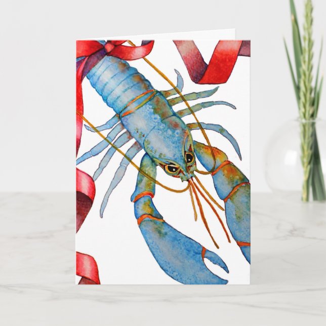 Blue Lobster Holiday Card (Front)